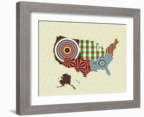 USA Map-Lanre Adefioye-Framed Giclee Print