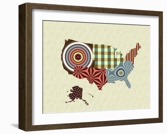 USA Map-Lanre Adefioye-Framed Giclee Print