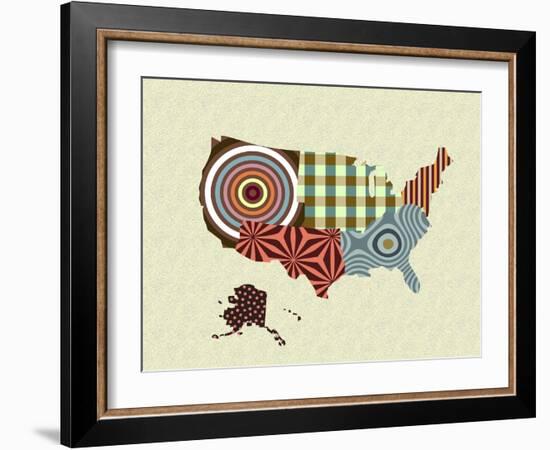 USA Map-Lanre Adefioye-Framed Giclee Print