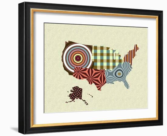 USA Map-Lanre Adefioye-Framed Giclee Print