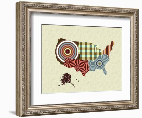 USA Map-Lanre Adefioye-Framed Giclee Print