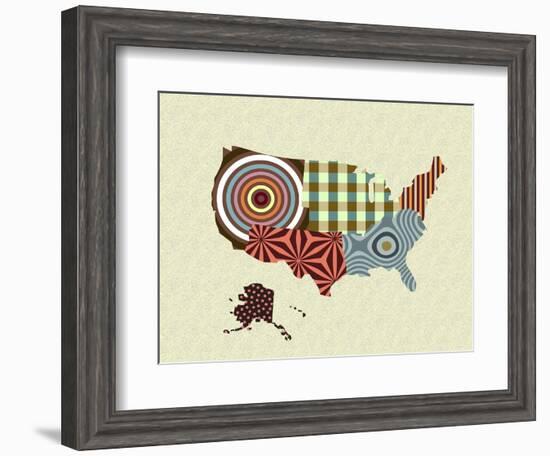 USA Map-Lanre Adefioye-Framed Giclee Print
