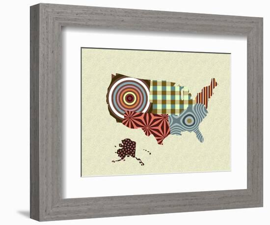 USA Map-Lanre Adefioye-Framed Giclee Print