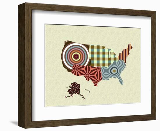 USA Map-Lanre Adefioye-Framed Giclee Print