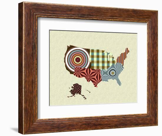 USA Map-Lanre Adefioye-Framed Giclee Print