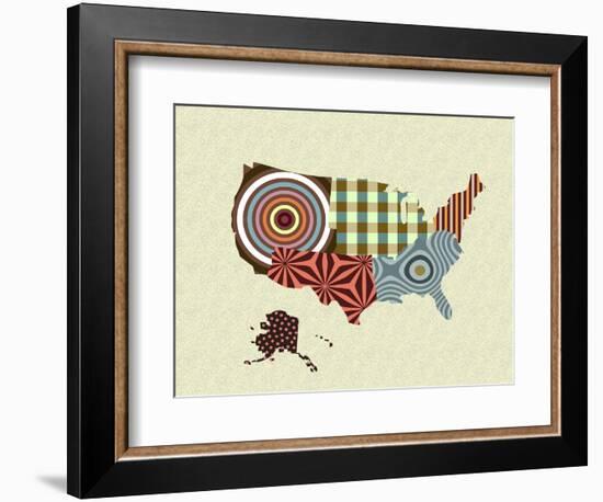 USA Map-Lanre Adefioye-Framed Giclee Print