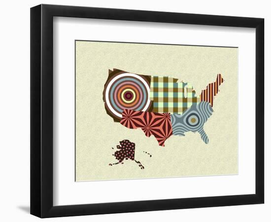 USA Map-Lanre Adefioye-Framed Giclee Print