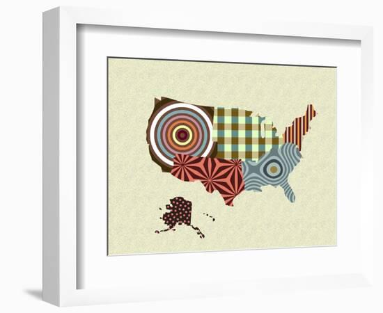 USA Map-Lanre Adefioye-Framed Giclee Print