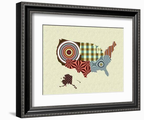 USA Map-Lanre Adefioye-Framed Giclee Print