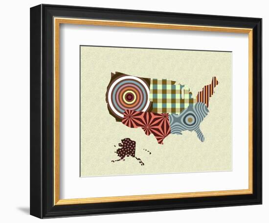 USA Map-Lanre Adefioye-Framed Giclee Print