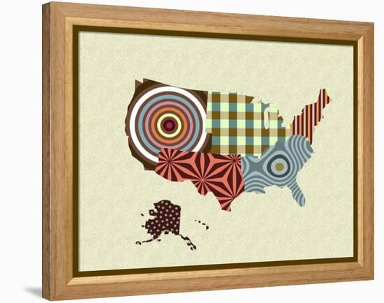 USA Map-Lanre Adefioye-Framed Premier Image Canvas