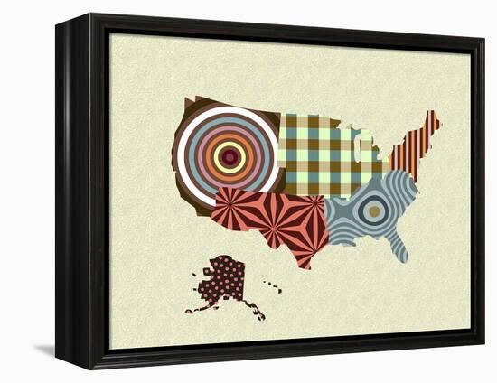 USA Map-Lanre Adefioye-Framed Premier Image Canvas