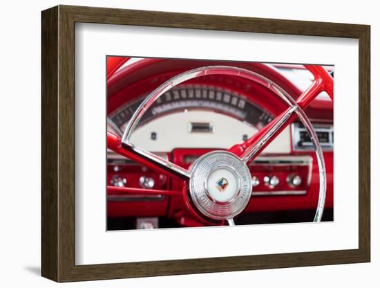 USA, Massachusetts, Beverly Farms, antique cars, 1950s Ford Fairlaine-Walter Bibikow-Framed Photographic Print