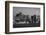 USA, Massachusetts, Boston, Panoramic view of a city skyline at night (Black And White)-null-Framed Photographic Print