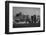 USA, Massachusetts, Boston, Panoramic view of a city skyline at night (Black And White)-null-Framed Photographic Print