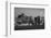 USA, Massachusetts, Boston, Panoramic view of a city skyline at night (Black And White)-null-Framed Photographic Print