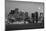 USA, Massachusetts, Boston, Panoramic view of a city skyline at night (Black And White)-null-Mounted Photographic Print