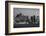 USA, Massachusetts, Boston, Panoramic view of a city skyline at night (Black And White)-null-Framed Photographic Print