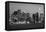 USA, Massachusetts, Boston, Panoramic view of a city skyline at night (Black And White)-null-Framed Premier Image Canvas