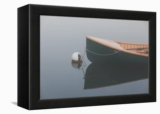 USA, Massachusetts, Cape Ann, boats in Annisquam Harbor in fog-Walter Bibikow-Framed Premier Image Canvas