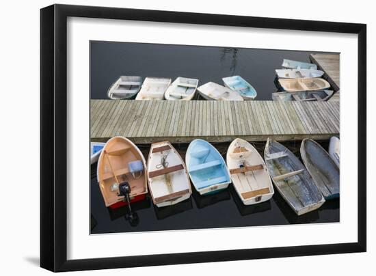 USA, Massachusetts, Cape Ann, boats in Annisquam Harbor-Walter Bibikow-Framed Photographic Print