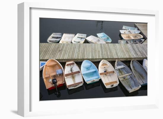 USA, Massachusetts, Cape Ann, boats in Annisquam Harbor-Walter Bibikow-Framed Photographic Print