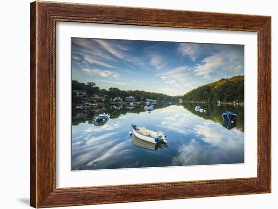 USA, Massachusetts, Cape Ann, Gloucester. Annisquam, Lobster Cove, reflections-Walter Bibikow-Framed Photographic Print