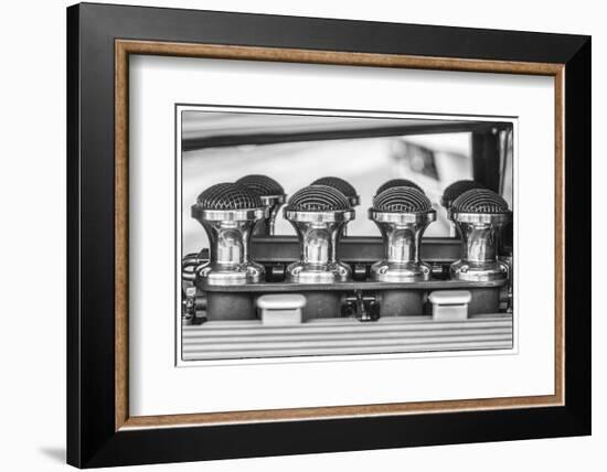 USA, Massachusetts, Cape Ann, Gloucester. Antique car, 1950's-era Hot Rod headers.-Walter Bibikow-Framed Photographic Print