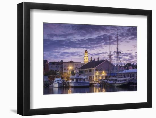 USA, Massachusetts, Cape Ann, Gloucester. Gloucester City Hall at dawn.-Walter Bibikow-Framed Photographic Print