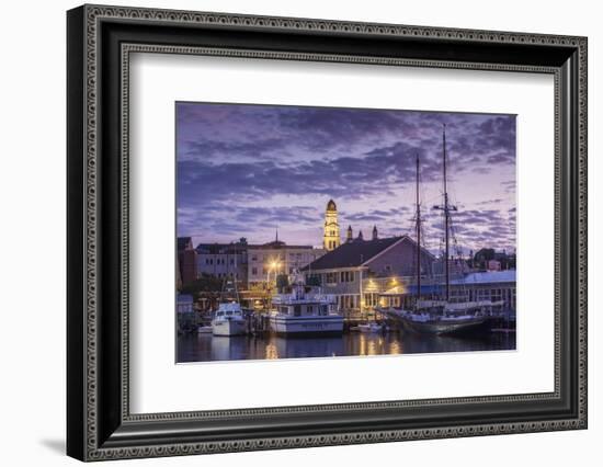 USA, Massachusetts, Cape Ann, Gloucester. Gloucester City Hall at dawn.-Walter Bibikow-Framed Photographic Print