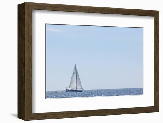 USA, Massachusetts, Cape Ann, Gloucester. Gloucester Schooner Festival, schooner parade of sail.-Walter Bibikow-Framed Photographic Print