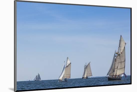 USA, Massachusetts, Cape Ann, Gloucester. Gloucester Schooner Festival, schooner parade of sail.-Walter Bibikow-Mounted Photographic Print