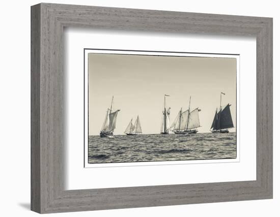 USA, Massachusetts, Cape Ann, Gloucester, schooner sailing ships-Walter Bibikow-Framed Photographic Print