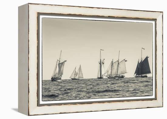 USA, Massachusetts, Cape Ann, Gloucester, schooner sailing ships-Walter Bibikow-Framed Premier Image Canvas