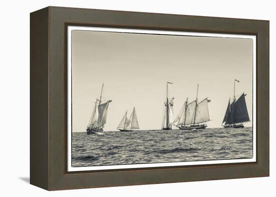 USA, Massachusetts, Cape Ann, Gloucester, schooner sailing ships-Walter Bibikow-Framed Premier Image Canvas