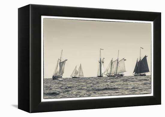 USA, Massachusetts, Cape Ann, Gloucester, schooner sailing ships-Walter Bibikow-Framed Premier Image Canvas