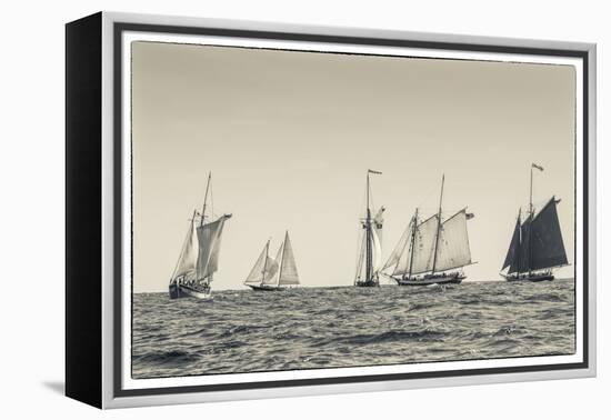 USA, Massachusetts, Cape Ann, Gloucester, schooner sailing ships-Walter Bibikow-Framed Premier Image Canvas