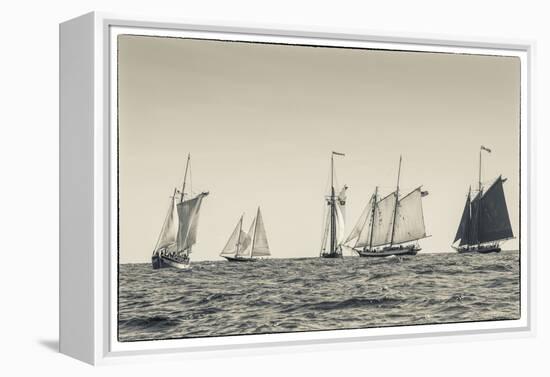 USA, Massachusetts, Cape Ann, Gloucester, schooner sailing ships-Walter Bibikow-Framed Premier Image Canvas