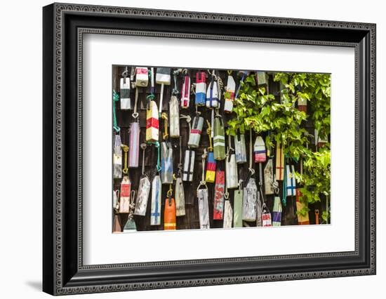 USA, Massachusetts, Cape Ann, Lanesville, small house covered in lobster traps-Walter Bibikow-Framed Photographic Print