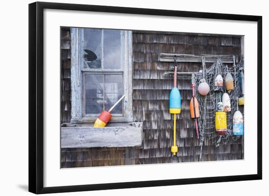 USA, Massachusetts, Cape Ann, Rockport, Lobster Buoys-Walter Bibikow-Framed Photographic Print