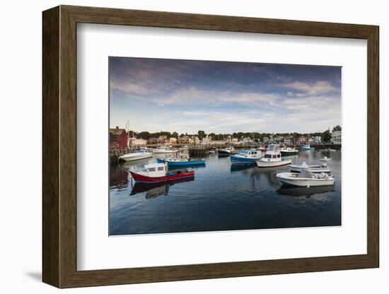 USA, Massachusetts, Cape Ann, Rockport, Rockport Harbor at dusk-Walter Bibikow-Framed Photographic Print