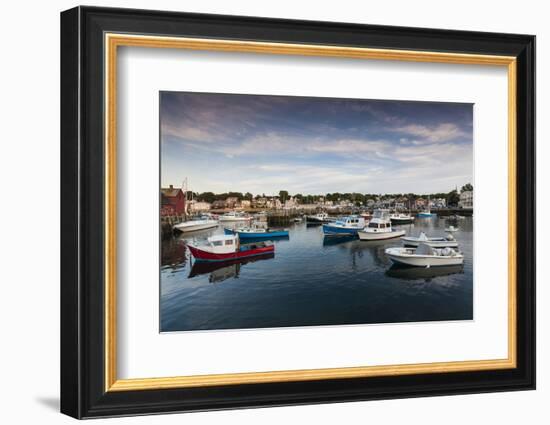 USA, Massachusetts, Cape Ann, Rockport, Rockport Harbor at dusk-Walter Bibikow-Framed Photographic Print