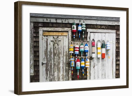 USA, Massachusetts, Cape Ann, Rockport, Rockport Harbor, Lobster Buoys-Walter Bibikow-Framed Photographic Print