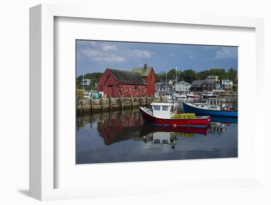 USA, Massachusetts, Cape Ann, Rockport, Rockport Harbor with boats-Walter Bibikow-Framed Photographic Print