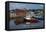 USA, Massachusetts, Cape Ann, Rockport, Rockport Harbor with boats-Walter Bibikow-Framed Premier Image Canvas