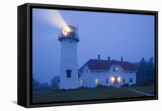 USA, Massachusetts, Cape Cod, Chatham, Chatham Lighthouse in the Fog-Walter Bibikow-Framed Premier Image Canvas