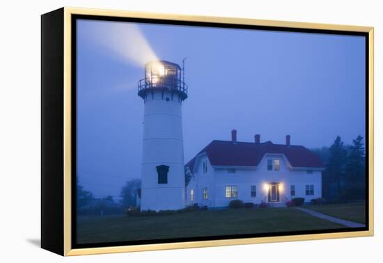 USA, Massachusetts, Cape Cod, Chatham, Chatham Lighthouse in the Fog-Walter Bibikow-Framed Premier Image Canvas