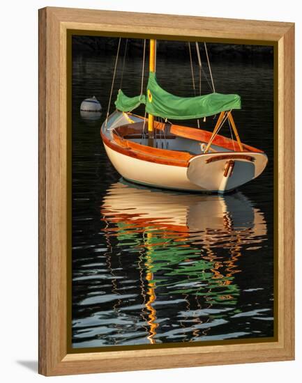 USA, Massachusetts, Cape Cod, Moored sailboat-Ann Collins-Framed Premier Image Canvas