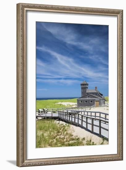 USA, Massachusetts, Cape Cod, Provincetown, Race Point Beach, Old Harbor Life-Saving Station-Walter Bibikow-Framed Photographic Print