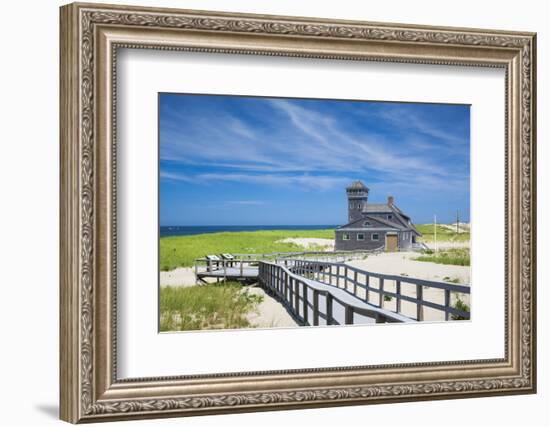 USA, Massachusetts, Cape Cod, Provincetown, Race Point Beach, Old Harbor Life-Saving Station-Walter Bibikow-Framed Photographic Print